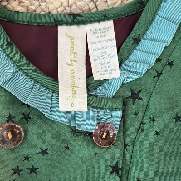 Matilda Jane- Paint by Numbers Green Starry Kids Dress - Picture 3 of 6